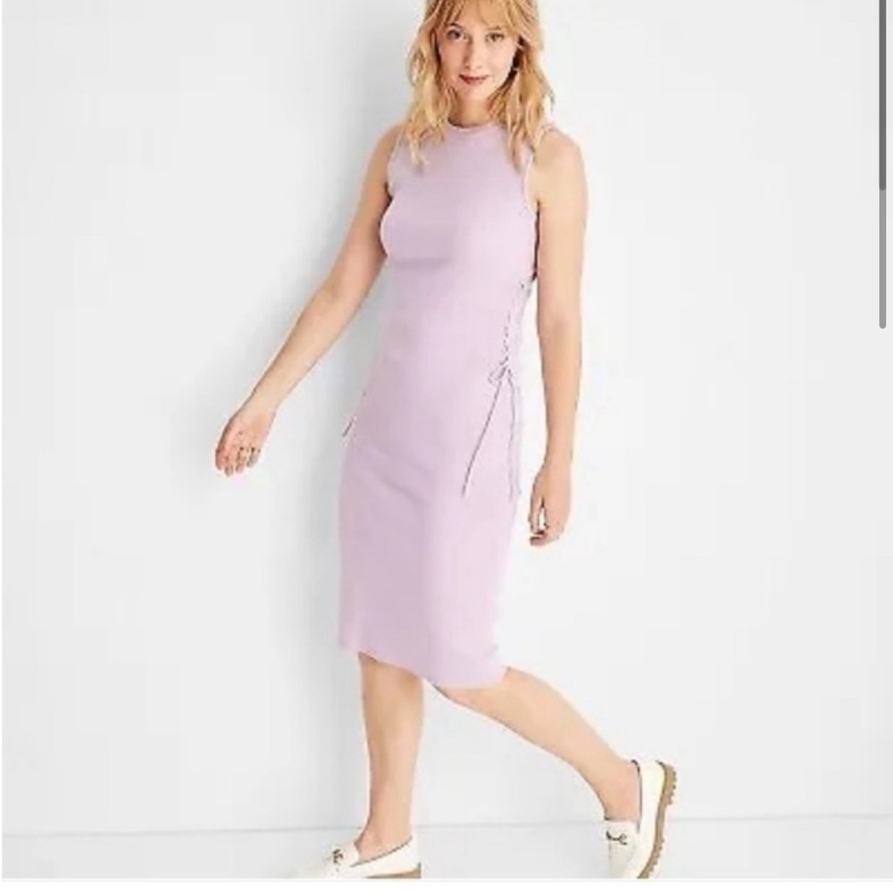 Future Collective with Reese Blutstein Side Tie Dress XL Lavender Light Purple